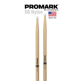 Promark™ ไม้กลอง 5B หัวไนลอน (Classic 5B Hickory Nylon Tip Drumstick) รุ่น TX5BN ** Made in USA **