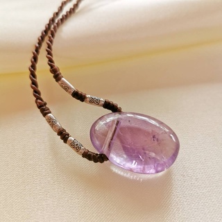 สร้อยคอเชือกถักจี้หินอเมทิสต์ Amethyst