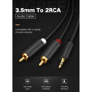 Ugreen (AV102)2rca to 3.5mm male aux cable gold plated 3.5 jack audio rca cables headphone aux jack splitter