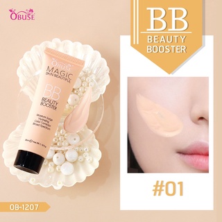 OB-1207 OBUSE BB CREAM สวยใสเป็นธรรมชาตื ไม่ขาวเวอร์ สีผิวดูสม่ำเสมอ ดูกระจ่างใสขึ้น ปกปิดจุดด่างดำ ปกปิดรอยแดงและรอย