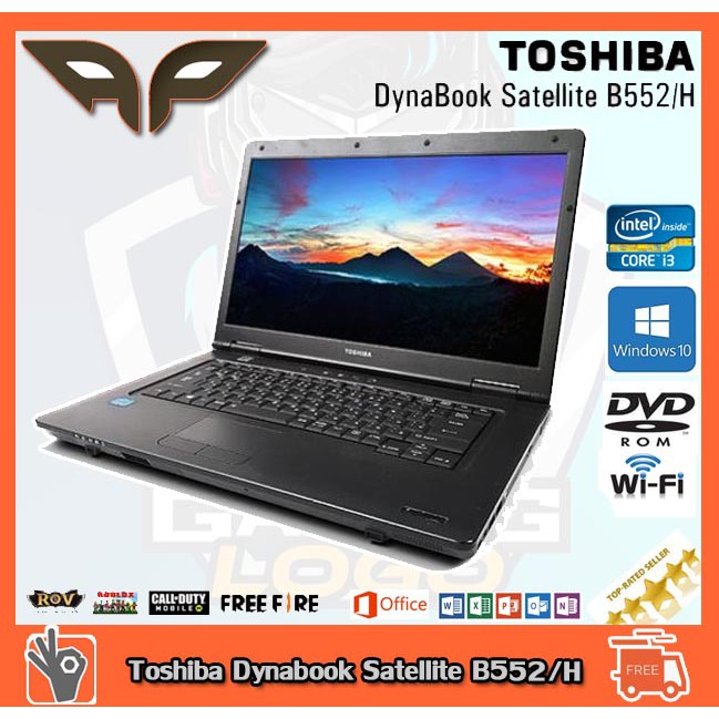 โน็ตบุ๊ค Toshiba Dynabook Satellite B552/H Intel Core i3-2330M 2.20GHz 4 GB DDR3 320 GB HDD DVD WIFI