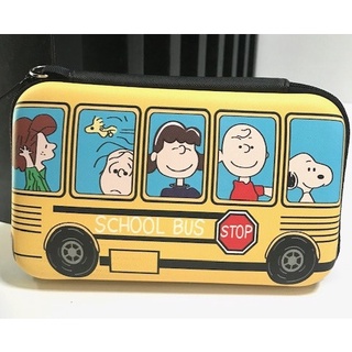 SNOOPY  YL  กล่องใส่ Power bank , HDD , หูฟัง , เอนกประสงค์, Size XL  ลาย  SNOOPY YELLOW BUS   eva กันกระแทก งานดี PMYL