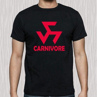 [S-5XL]เสื้อยืด พิมพ์ลายโลโก้ Carnivore สีแดง สไตล์ฮิปฮอป คลาสสิก ขนาดใหญ่ สีดํา สําหรับผู้ชาย