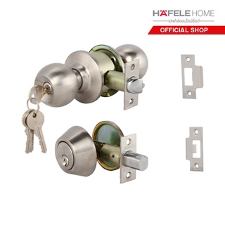 HAFELE ชุดลูกบิดประตูและกุญแจลิ้นตายหางปลาบิด รุ่นมาตารฐาน / STAINLESS STEEL KNOB LOCK SET AND DEADBOLT WITH KEY ALIKE SET - STANDARD RANGE