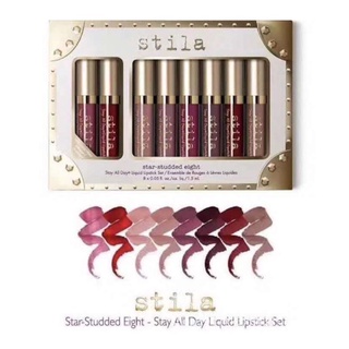 L02 ลิปสติกลิปสติล่าเนื้อแมท Stila Lip1เซต8แท่ง สีแน่นชัด เนื้อทาง่าย