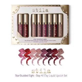 L02 ลิปสติกลิปสติล่าเนื้อแมท Stila Lip1เซต8แท่ง สีแน่นชัด เนื้อทาง่าย