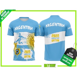 เสื้อยืด พิมพ์ลาย Argentina Jersey World Cup 2022 สําหรับผู้ชาย