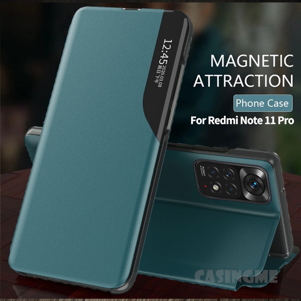 เคสโทรศัพท์หนัง ฝาพับอัจฉริยะ กันกระแทก สําหรับ Xiaomi Redmi Note 11 11s Global 11Pro + Note11 11T Pro 4G 5G