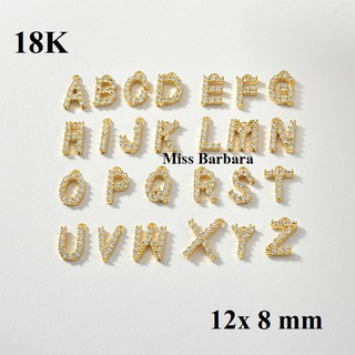 จี้ สีทอง อักษร  A-Z ชุบ18K ไม่แพ้ ไม่คัน สำหรับห้อยคอ, ทำพว…