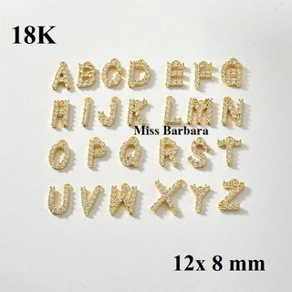 จี้ สีทอง อักษร A-Z ชุบ18K ไม่แพ้ ไม่คัน สำหรับห้อยคอ, ทำพวงกุญแจ สร้อยข้อมือ น่ารักมาก