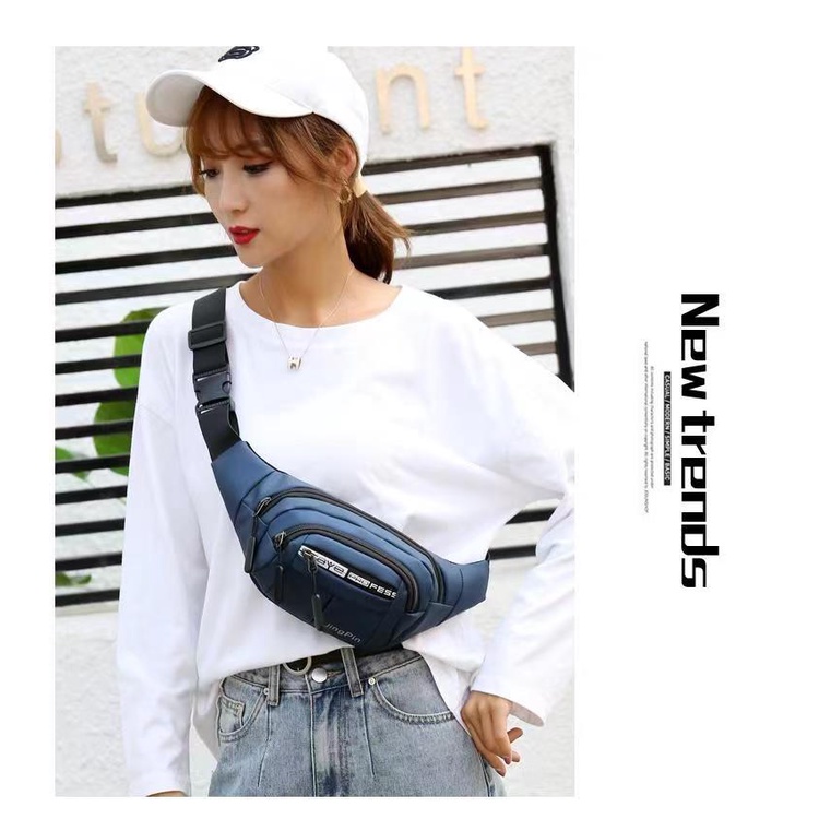ใหม่สวมใส่ทนผ้าใบเอวกระเป๋าผู้ชายมัลติฟังก์ชั่แนวทแยงกระเป๋ากลางแจ้ง