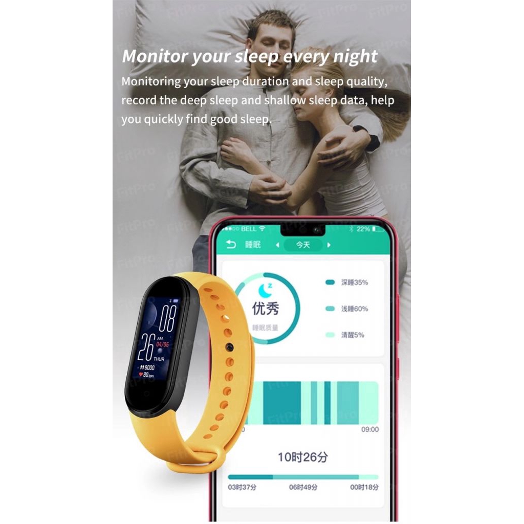COD/พร้อมส่ง M5 Smart Bracelet Bluetooth Sport Fitness Tracker Heart