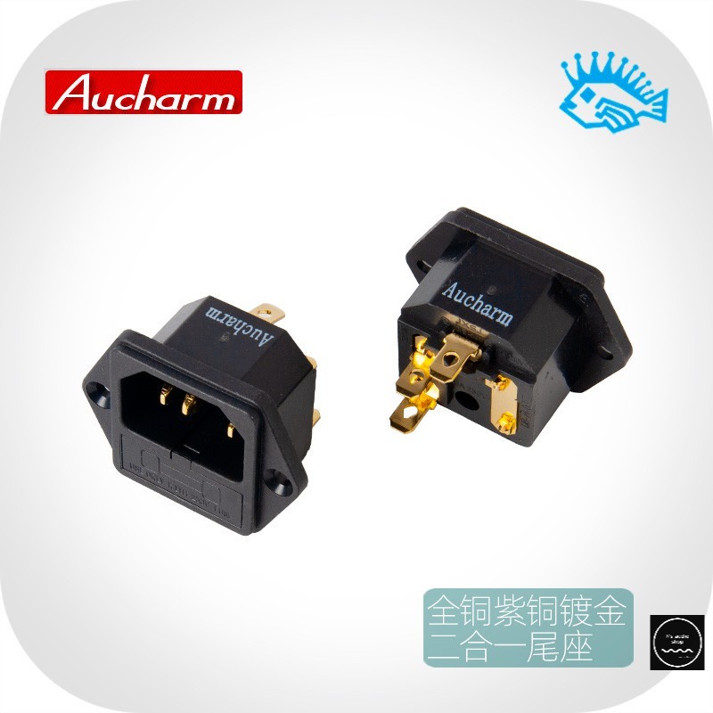 IEC auchram Inlet  แบบเสียบแจ๊ค รุ่นมีฟิวส์ ชุบทอง ราคาต่อ 1 ชิ้น ...