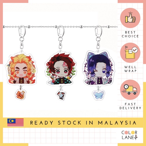 Demon Slayer Kimetsuไม่มีYaibaพวงกุญแจอะคริลิคของที่ระลึกน่ารักTanjiro Nezukoอะนิเมะพวงกุญแจ