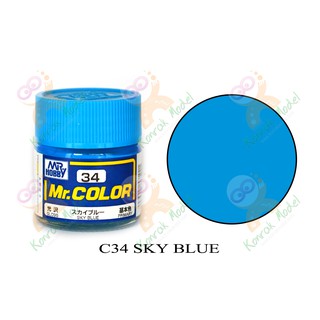 สีสูตรทินเนอร์ Mr.hobby Mr.color C34 Sky Blue Gloss 10ml