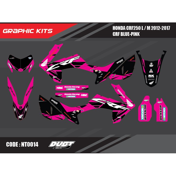สติ๊กเกอร์วิบาก Honda CRF 250L ทั้งคัน Graphic kit สติ๊กเกอร์เคลือบเงา สุดคุ้ม