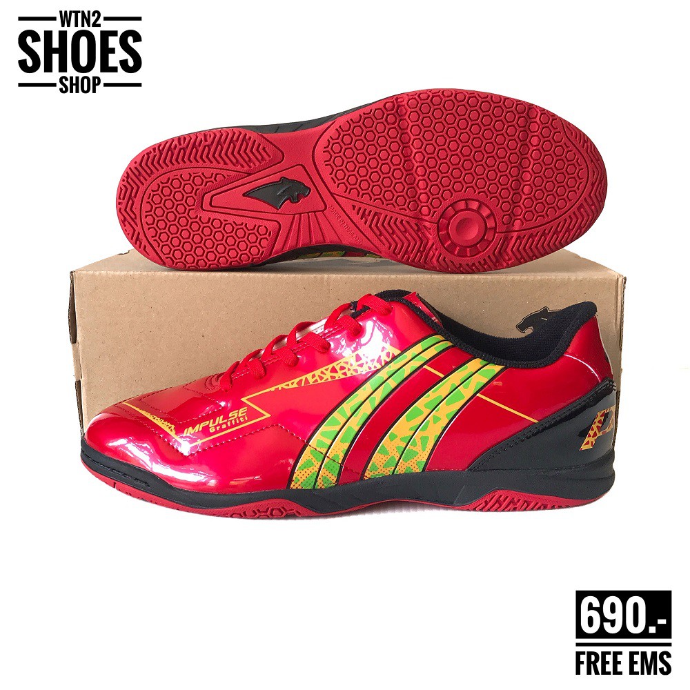 🔥ส่งฟรี🔥 รองเท้าฟุตซอล PAN PF14P5 IMPLUSE GRAFFITI สีแดง รองเท้าฟุตบอลแพน รองเท้ากีฬาฟุตซอล