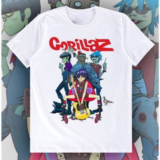 [Hot]▫【Ready Stock】◐┋◑Youth Culture® GORILLAZ Popular Rock Band Tshirt white shirt men women retroเสื้อยืด