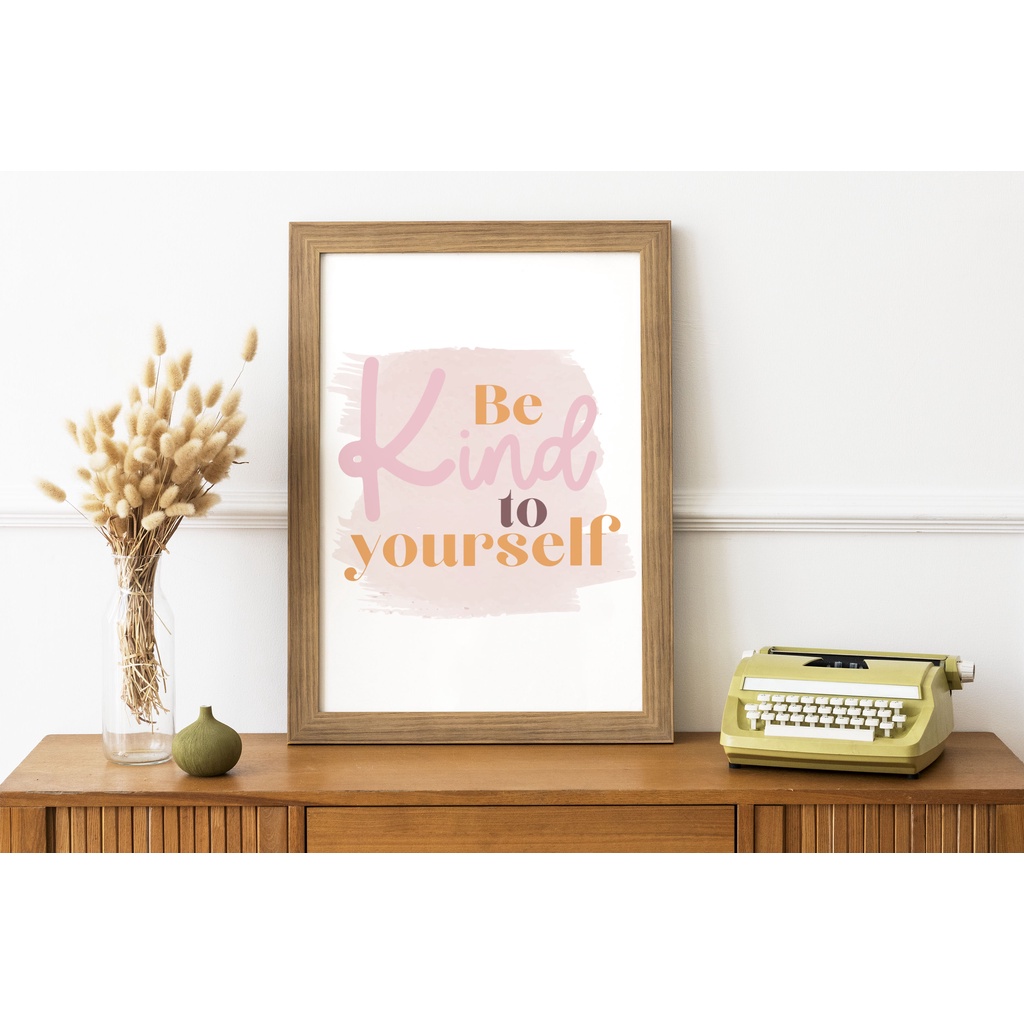 ชนิดเป็นตัวคุณเอง Wall Art โปสเตอร์พิมพ์สร้างแรงบันดาลใจคําคม Kata Motivasi Positif Home Deco Idea ข