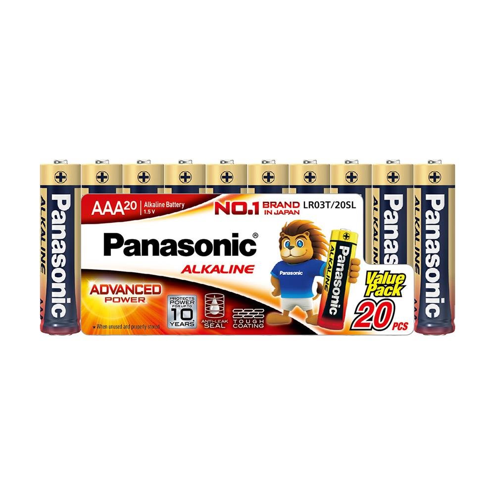 ถ่านอัลคาไลท์ PANASONIC AAA LR03T แพ๊ค 20 ก้อน
