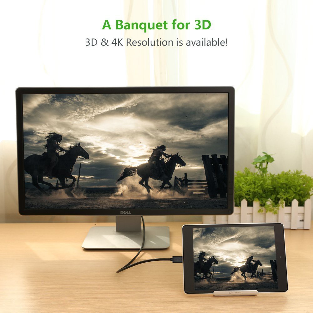 UGREEN รุ่น HD108 สาย Mini HDMI to HDMI รองรับ 4K / 3D หัวต่อชุบทอง สายยาว 1-1.5 เมตร