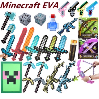 โมเดลฟิกเกอร์ รูปดาบ Hamaxe Minecraft Eva Foam Diamond Pickaxe Gun Ax ของเล่นสําหรับเด็ก