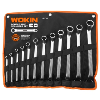 🔥โค้ดINC3LEL3ลด30฿ชุดประแจแหวนคู่ 12 ชิ้น  12 pcs double ring spanner set ยี่ห้อ WOKIN รุ่น WK151012