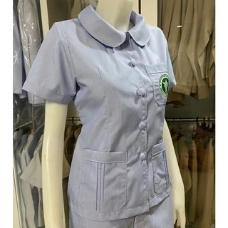 เสื้อฟ้าสาธารณสุข คอบัวมนตรง