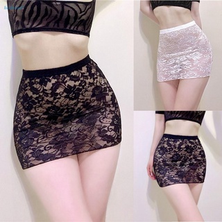 【HODRD】Women Sexy Sheer Underdress Tight Lingerie Clubwear Lace Short Wrap Hip Skirt High Quality【Fashion Woman Men】