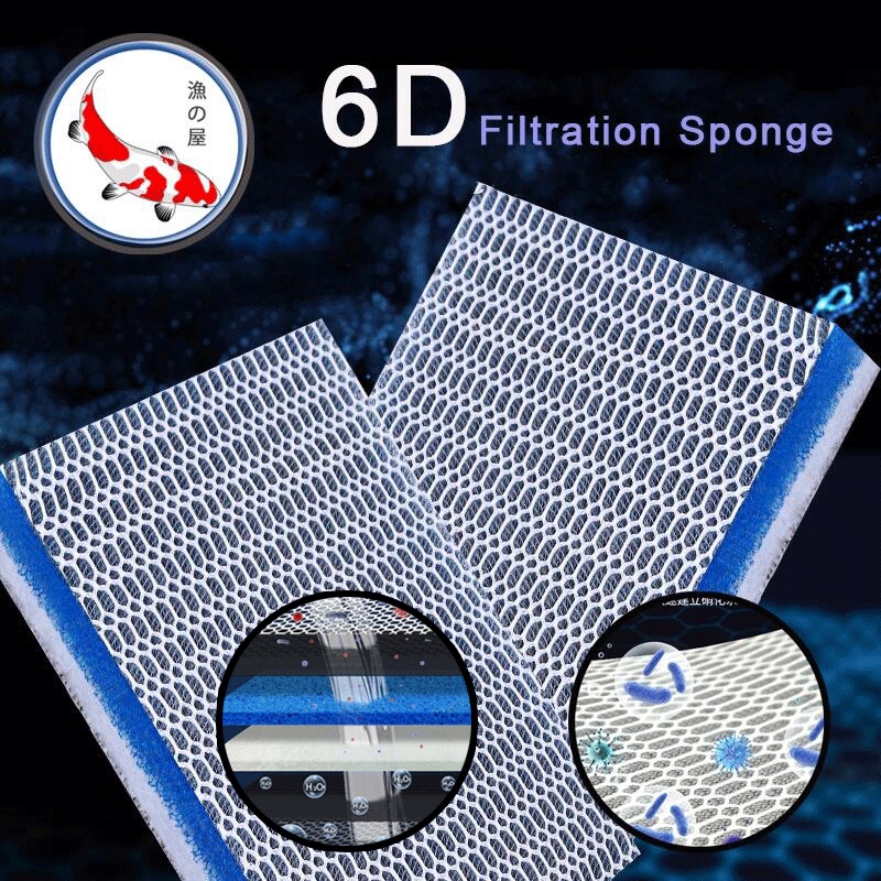 ใหม่ ไส้กรอง 6D อะความีรัม ผ้าฝ้าย 6 ชั้น ใช้ซ้ําได้ สําหรับกรองภายในตู้ปลา