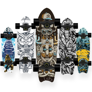 Skateboard สเก็ตบอร์ดด์สี่ล้อเด็กผู้ใหญ่กระดานยาว 72cm ดูรูปภาพ Unisex การจัดส่งที่รวดเร็ว（ไม่มีอุปกรณ์เสริม）