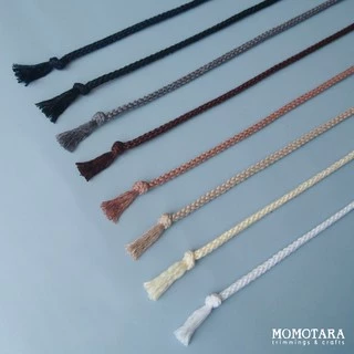 MOMOTARA No. 1621 เทปถัก Braid เทปถักกลม Tubular Braid ขนาด 0.5 CM ยาว 36 หลา เชือก เทป diy วัสดุตกแต่ง cord rope