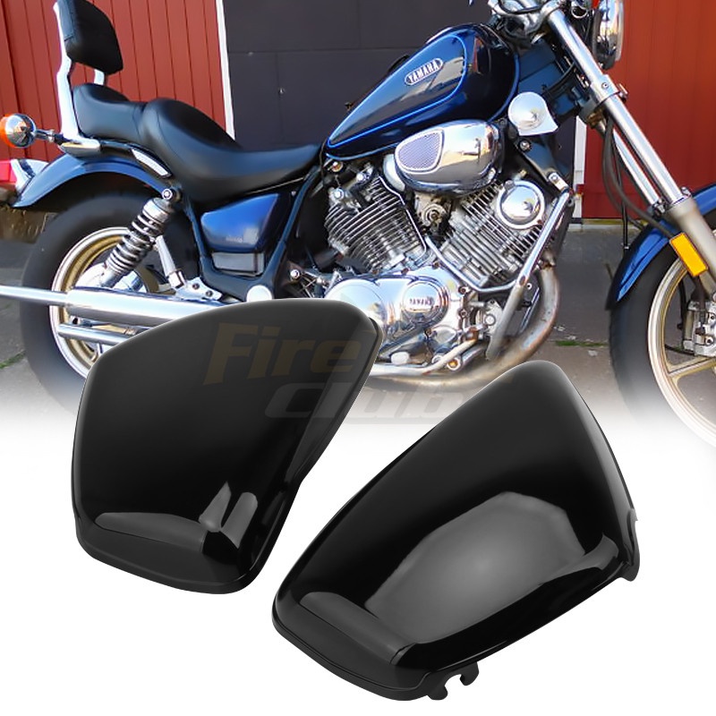 Motorcycle Black Battery Fairing Cover Right Left Side Protector For Yamaha XV700 750 1000 1100 Virago 1984-Up Moto Part