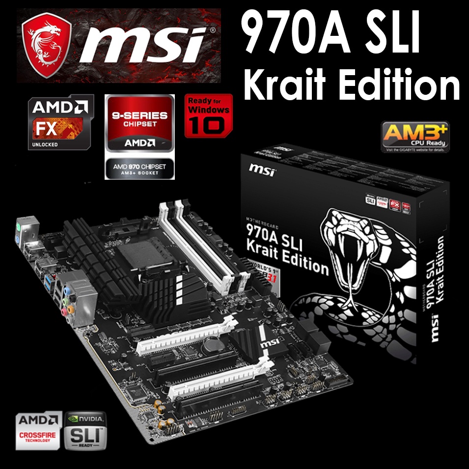 Mainboard AMD MSI 970A SLI KRAIT EDITION (Socket AM3+) มือสอง พร้อมส่ง แพ็คดีมาก!!!