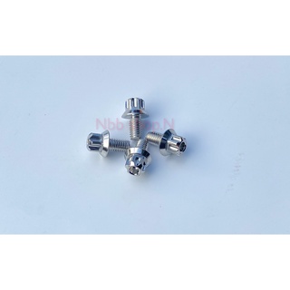 น็อตบังโซ่ เวฟ110i,125S/R,ดรีม ลายเฟือง 6x10 1ชุด 4ตัว น็อตเลส เกลียวแข็งแรง