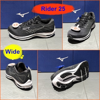 Mizuno Wave Rider 25 รองเท้าวิ่ง หน้าเท้ากว้าง ยอดนิยม สีสวย นุ่มใส่สบายเท้า เบา น่าใช้ J1GC210404