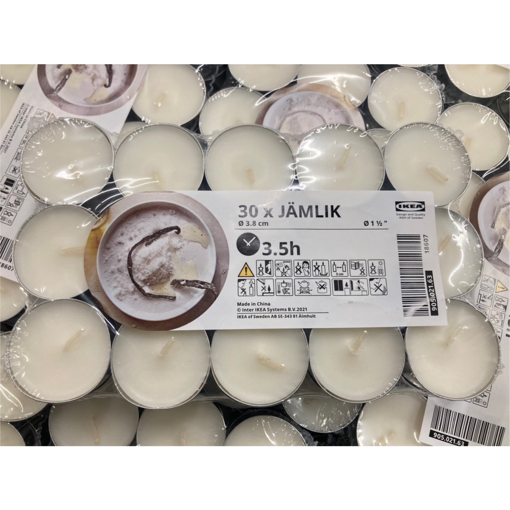 IKEA เทียนทีไลท์หอม เทียนหอมวนิลา เทียนแพ็ค เทียนหอมอิเกีย แบบแพ็ค !! อิเกียแท้พร้อมส่งค่ะ