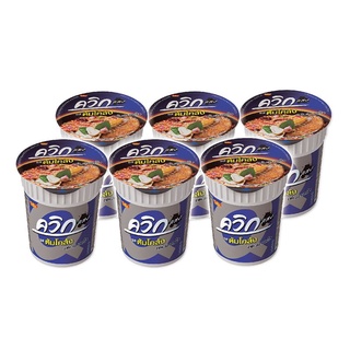 ไวไวควิก บะหมี่กึ่งสำเร็จรูป รสต้มโคล้ง 60 กรัม x 6 ถ้วย Waiwai Quick Cup Instant Noodle Tom Klong 60 g x 6