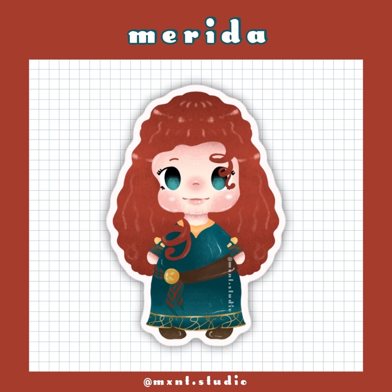 สติ๊กเกอร์ เจ้าหญิง Merida (มีทั้งหมด4ชิ้นในซอง)