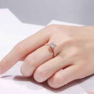 Silver Gold Rose Gold 3 Color Titanium Women Crystal Diamond Fashion Jewellery Wedding Ring