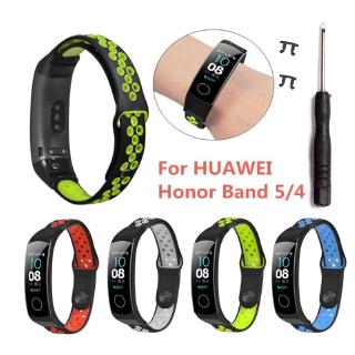 สายนาฬิกาข้อมือซิลิโคนระบายอากาศได้ดีสําหรับ huawei honor band 5/4