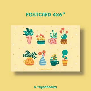 โปสการ์ดกระถางต้นไม้ Flowers &amp; plants postcard