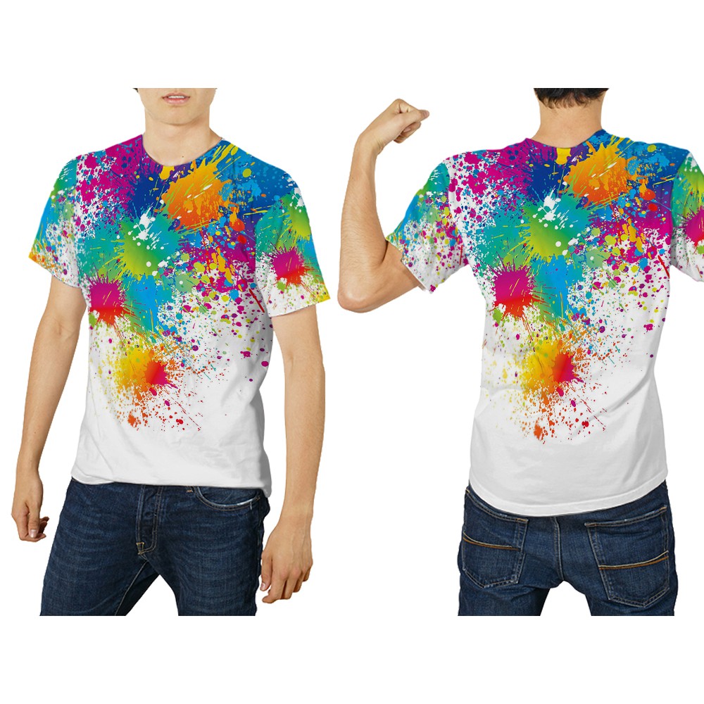 [TiniShop] PAINT SPLASH Full Print Mens T-Shirt / Mens Character T-Shirt / Mens T-Shirt
