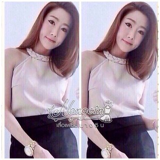 เสื้อกล้ามแฟชั่น คอเปีย ผ้าฮานาโกะ