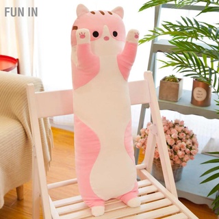 Fun IN Body Pillow Plush Stuffed Long Pad Cat Animal Plush Toy Gift Sleeping Hug Long Bar Cat Pillow Amazon Plush Toy Leather Shell Cylindrical Pillow Cartoon Cat Large Ragdoll