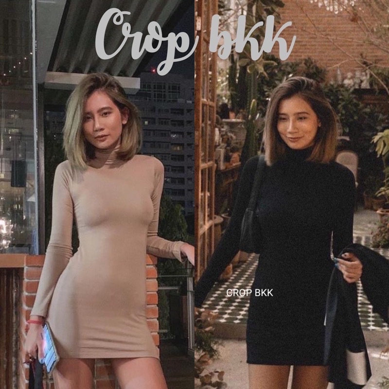 ส่งต่อ Winter dress คอเต่า จากร้าน Crop bkk สีดำ
