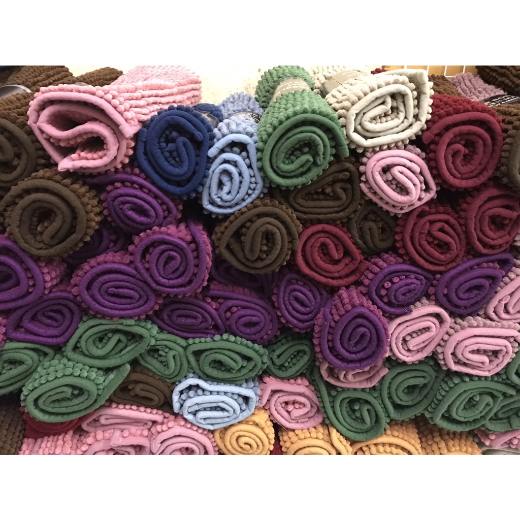 ลดจริง70฿โค้ดINCEL12 พรมตัวหนอน COTTON 100% พรมเช็ดเท้า ซับน้ำดี ลงเครื่องได้