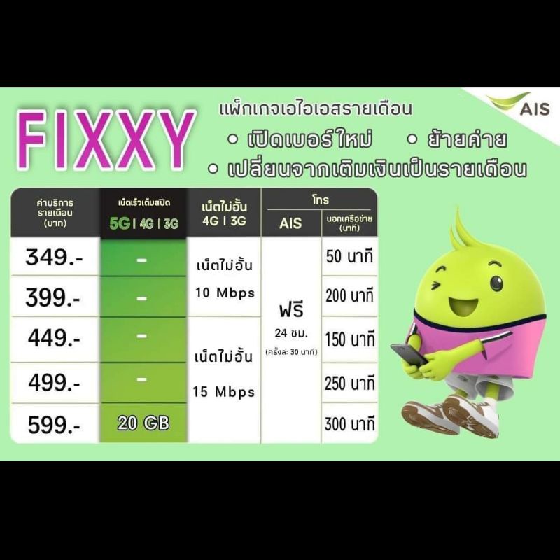 (Shop AIS) เปิดเบอร์ใหม่ ย้ายค่าย(รายเดือน)