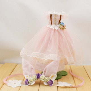 Super cute dress for 1/6 doll lace wedding dress เสื้อผ้าตุ๊กตาบลายธ์