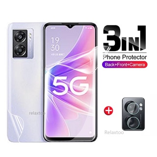 3in1 ฟิล์มไฮโดรเจล ป้องกันเลนส์กล้อง ด้านหน้า และหลัง สําหรับ Oppo A57 A77 A 57 77 A 4G 5G Oppo A57 2022